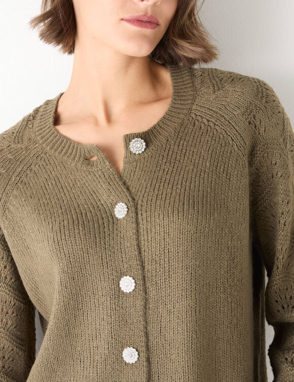 Cardigan boutons "bijoux" (bronze) Cardigan boutons "bijoux" (bronze)